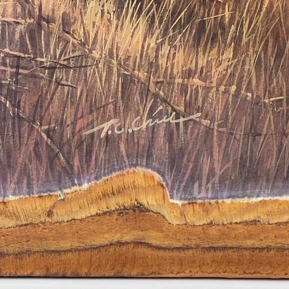 Vintage Lacquered Wood Wall Clock Deer Running in Woods 14x18 inches Retro - Picture 4 of 12